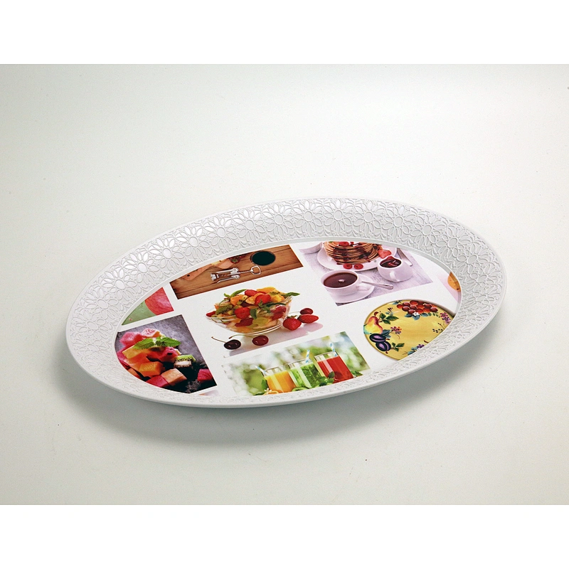 Factory Low Price Rectangle Non Slip Service Tray Melamine Tray