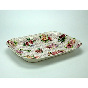 Plastic food container serving tray wholesale fruit  plastic tray rectangular full printing plastic tray
