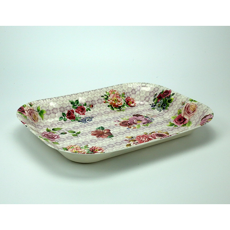 Plastic food container serving tray wholesale fruit  plastic tray rectangular full printing plastic tray