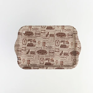 custom christmas serving tray food and fruit rectangular plastic tray printed flower plastic tray