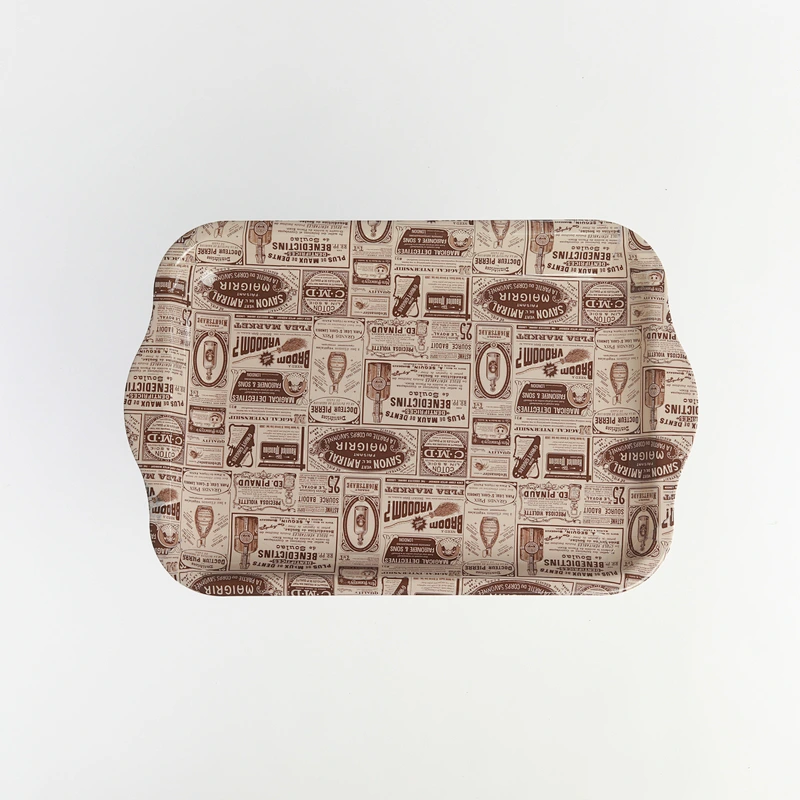 custom christmas serving tray food and fruit rectangular plastic tray printed flower plastic tray