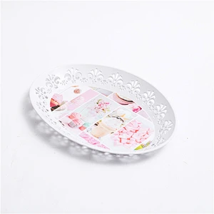 Dry fruit plastic serving tray promotion oval hollow out plastic tray food grade hdpe white plastic tray