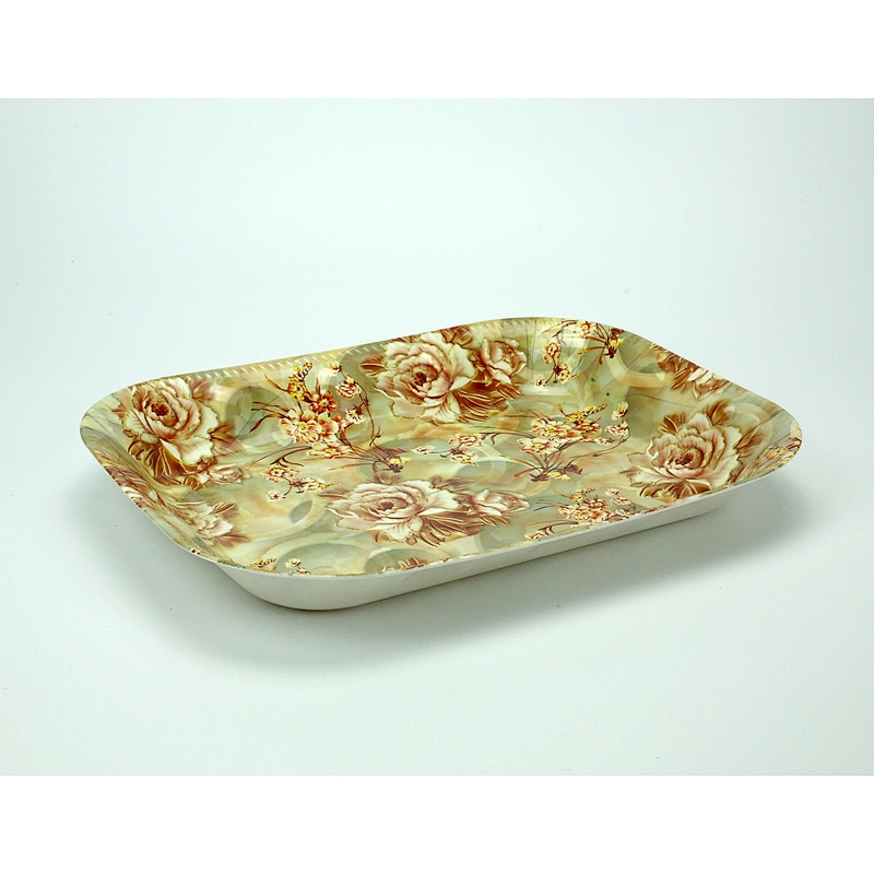 Plastic food container serving tray wholesale fruit  plastic tray rectangular full printing plastic tray