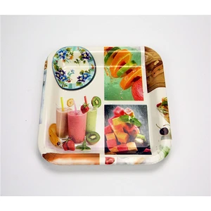 Cheap  squrae  print tray /cheap plastic  promotion  plate