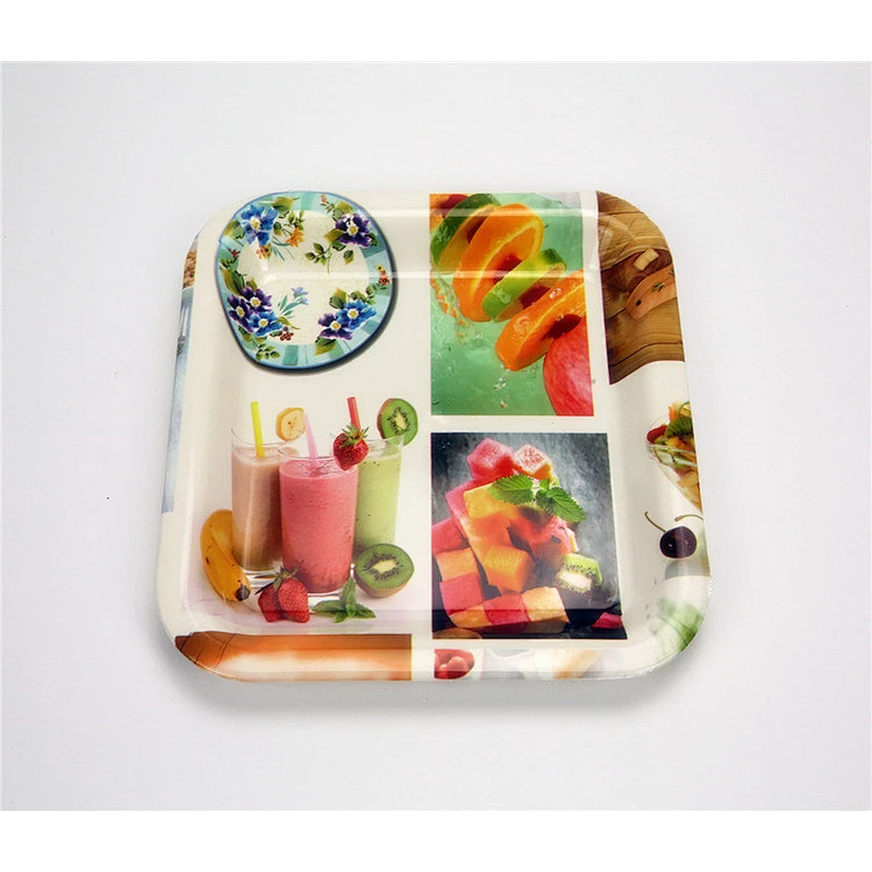 Cheap  squrae  print tray /cheap plastic  promotion  plate