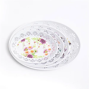 Fresh and beautiful series oval plastic tray  food serving plate colored plastic serving tray