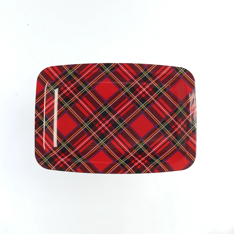 custom colored plastic serving tray flat rectangular plastic serving plate printing flowers plastic plate