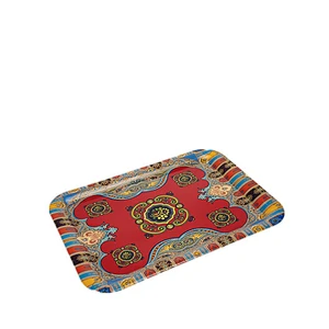 Household daily promotion gift coffee plastic tray  Rectangle Flat Fruit Design Plastic Serving Tray