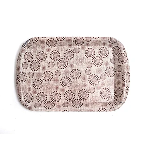 Custom Popular Design Full Printed Rectangular Serving Tray With Handle