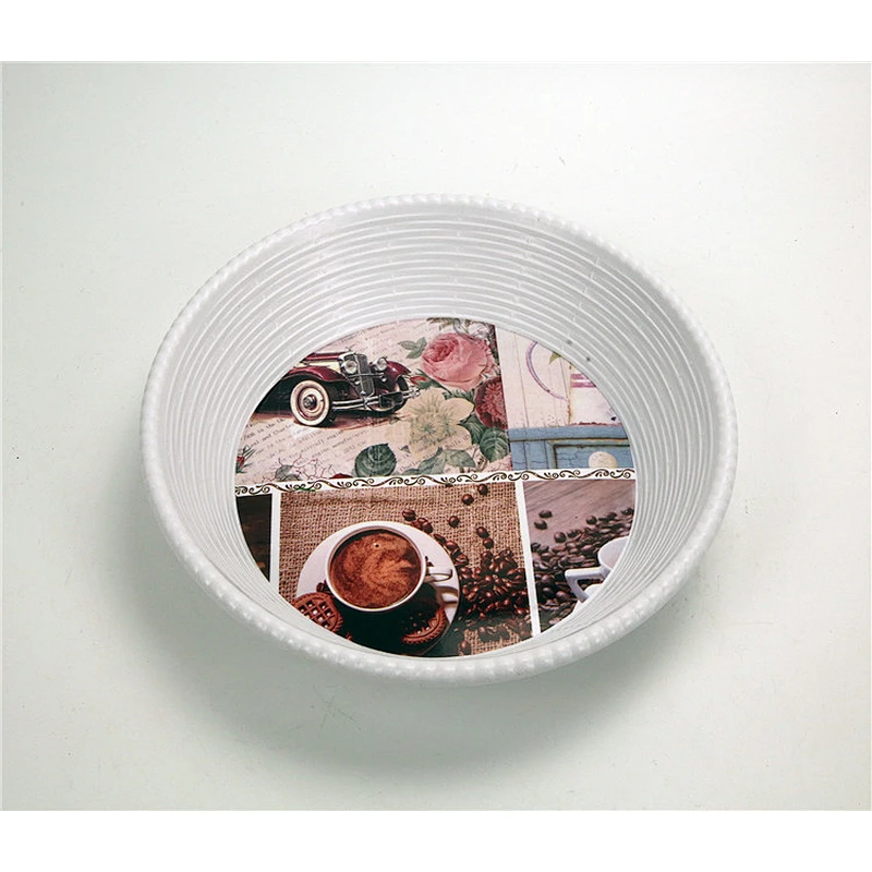 large Plastic round trays large food trays Kitchen disposable trays  full printing plastic tray