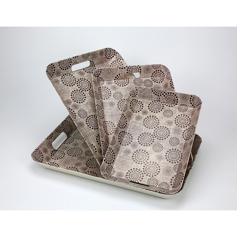 Custom Wholesale Printed Plastic Buffet Food Serving Tray With Handle