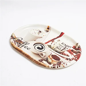 Oval shape  Customized Printed plastic hotel coffee trays