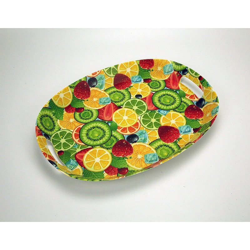 Wholesale plastic oval serving tray,with  handles plastic tray,large size plastic serving tray