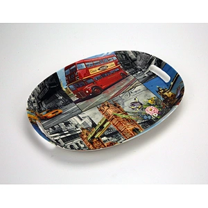 Cheap hard plastic serving tray food grade PP plastic tray hot sale With the handle serving tray