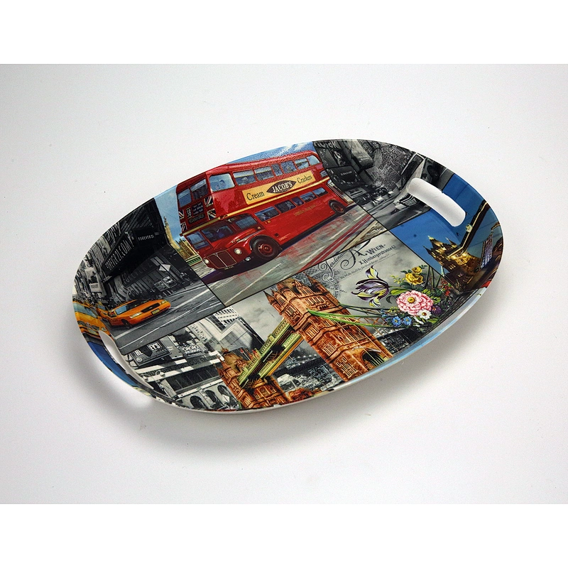 Cheap hard plastic serving tray food grade PP plastic tray hot sale With the handle serving tray