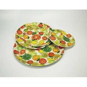 Hot flat round decor charger tray/cheap dish/food plastic plate