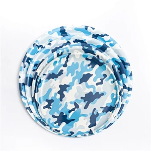 Custom wholesales Bamboo Fiber Tray  Full Print  Large round Serving Tray