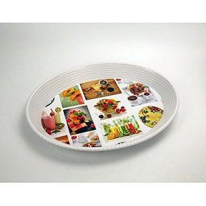 Customized Style and oval shape plastic charger tray