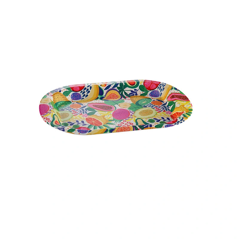 new design Good price promotion gift flower design plastic oval tray
