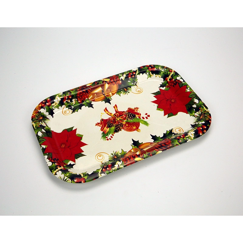 promotion large food  serving tray wholesale serving plastic tray rectangular full printing plastic tray