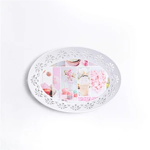 Fresh and beautiful series oval plastic tray  food serving plate colored plastic serving tray