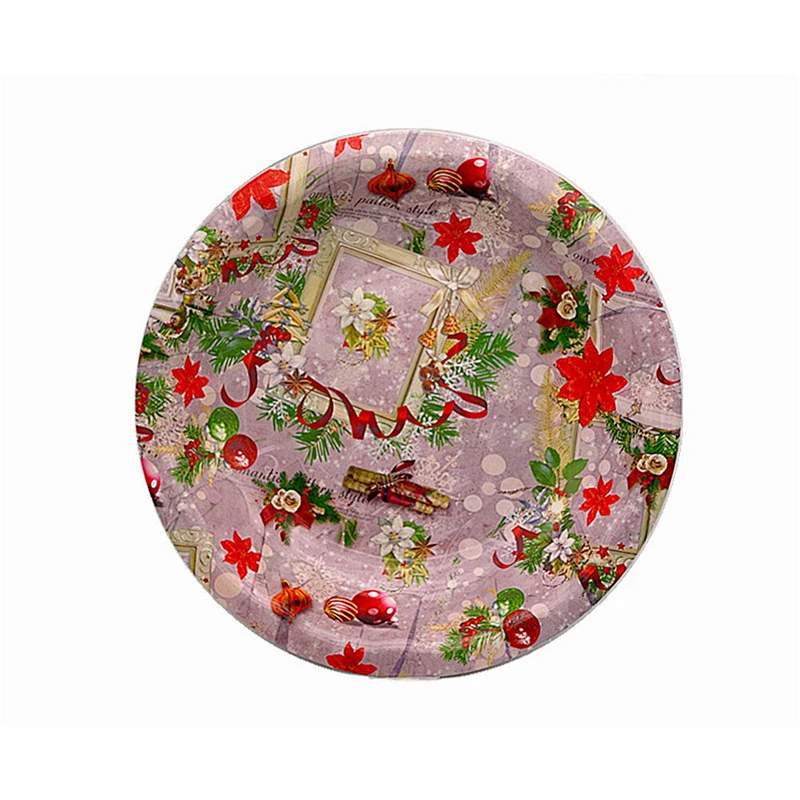 China  printed round propylene pp round tray cheap  christmas decor plate