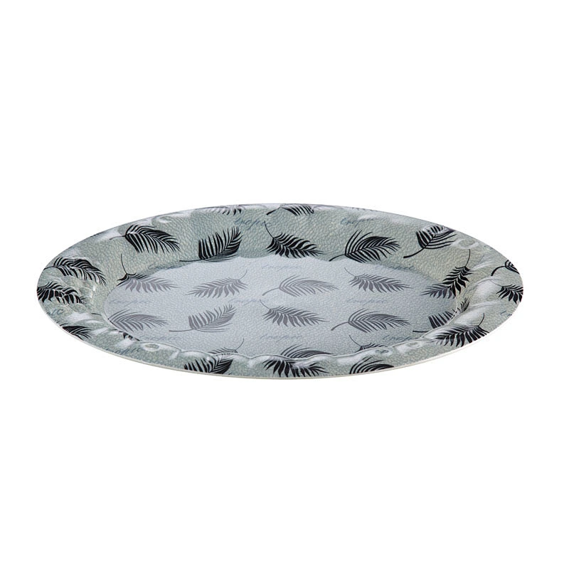 Custom large round christmas gift tray,plastic tray for home decorative ,colored printing plastic tray