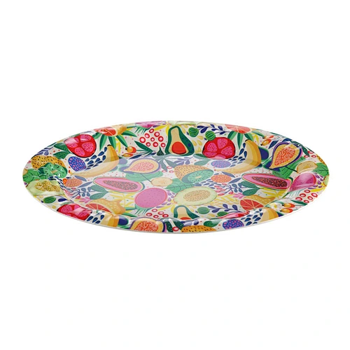 Custom large round christmas gift tray,plastic tray for home decorative ,colored printing plastic tray