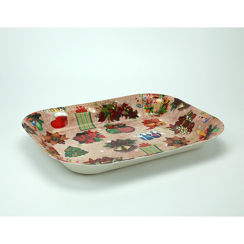 Rectangular bottom printed beautiful flowers and tea afternoon tray
