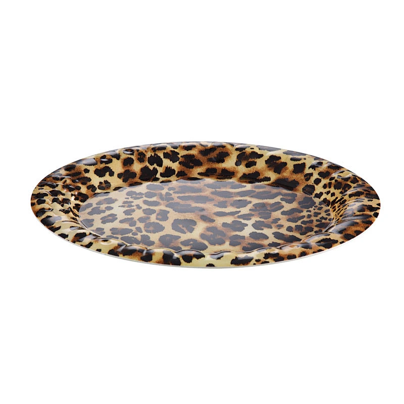 Custom large round christmas gift tray,plastic tray for home decorative ,colored printing plastic tray