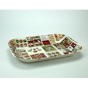 Rectangular bottom printed beautiful flowers and tea afternoon tray