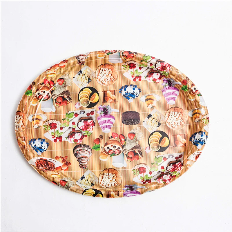Oval food serving tray,fruit stocked plastic serving tray,high quality plastic tray