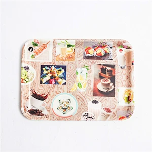 Large size flat plastic serving tray,ecofriendly reusable rectangular plastic tray,plastic coffee cup holder tray