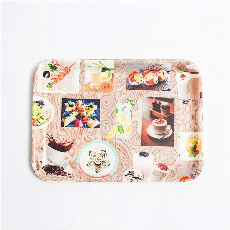 Large size flat plastic serving tray,ecofriendly reusable rectangular plastic tray,plastic coffee cup holder tray