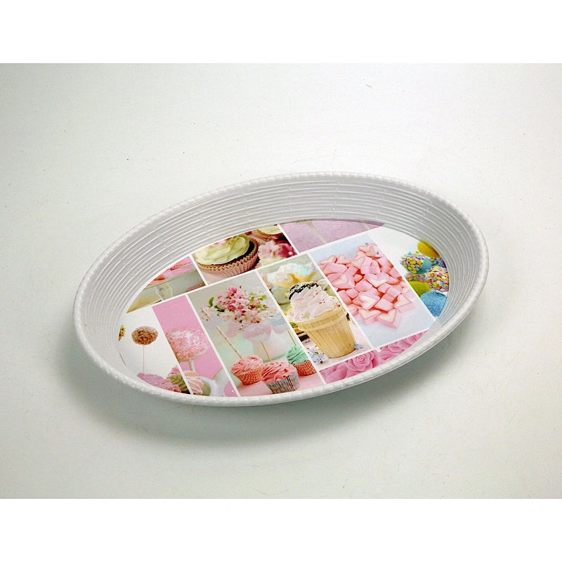 Printed white  cutlery set and  food  gold charger plate