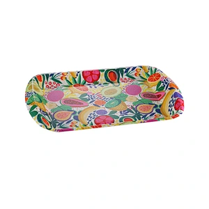 bar  tray  christmas rectangular food  plastic handle tray printed flowers plastic tray