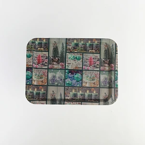 Made in China  serving plastic tray,large deep rectangular shallow tray full printing serving tray