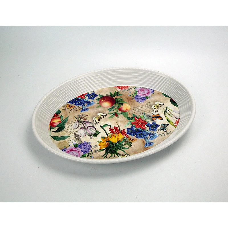 Printed white  cutlery set and  food  gold charger plate