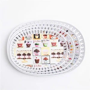 West design plastic tray wholesale oval serving plastic tray cheap  dinner charger plastic tray