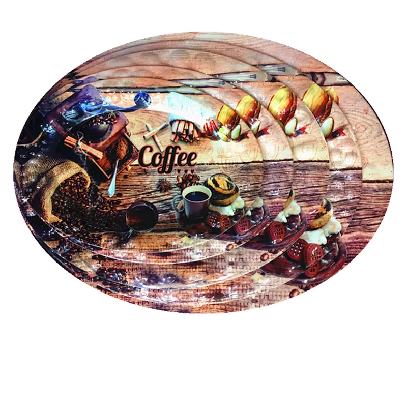 Custom promotion gift plastic tray high quality  oval tray  set christmas plastic tray