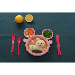 Hot New  Kids Travel Tray Bamboo Plate Set  Bamboo Plates for Kids