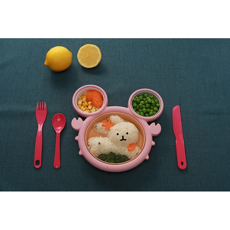 Hot New  Kids Travel Tray Bamboo Plate Set  Bamboo Plates for Kids
