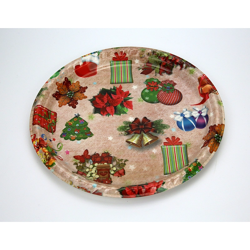 custom plastic tray promotion christmas holiday tray full printing plastic tray