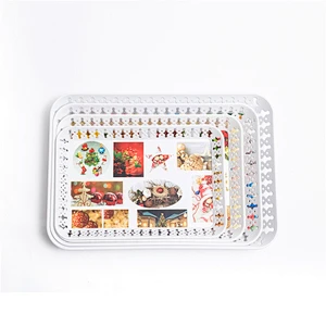 Hollow out and rectangular plastic tray printed food grade tray coffee series plastic trays
