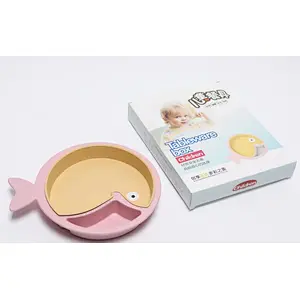 Wholesale Biodegradable Eco Friendly Luxury Bamboo Fiber Kid Baby Food Tableware Dinner Plate Dishes Dinnerware+Set For Child