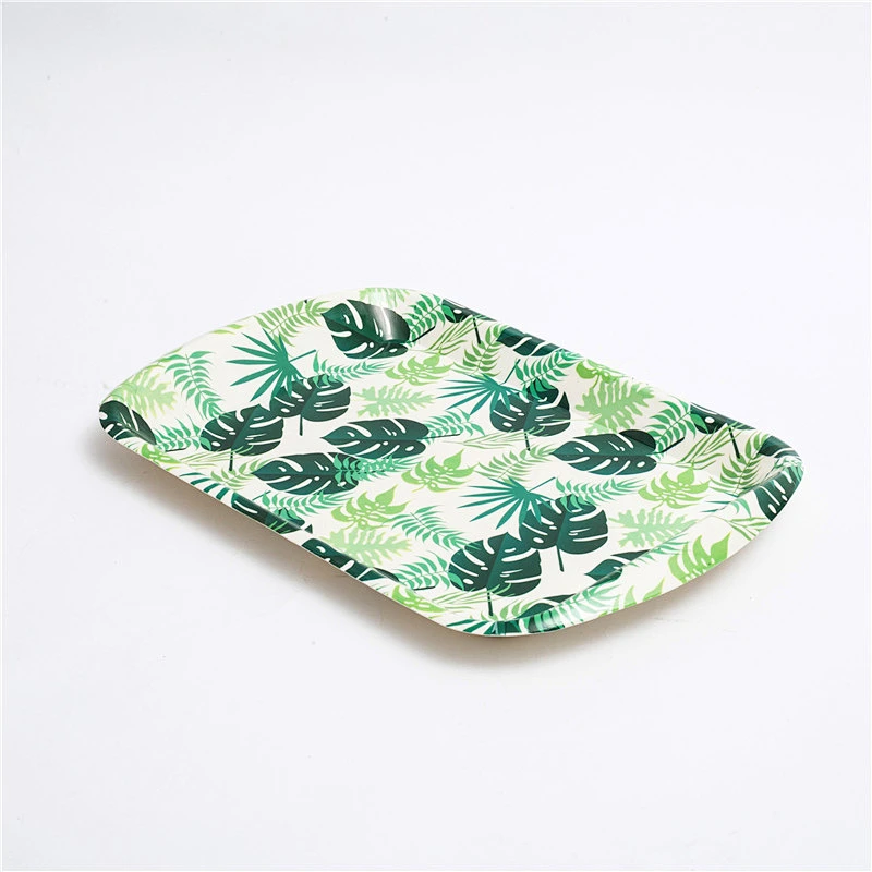 custom large rectangular  plastic tray,rectangular full printing flowers ,hot sale serving tray