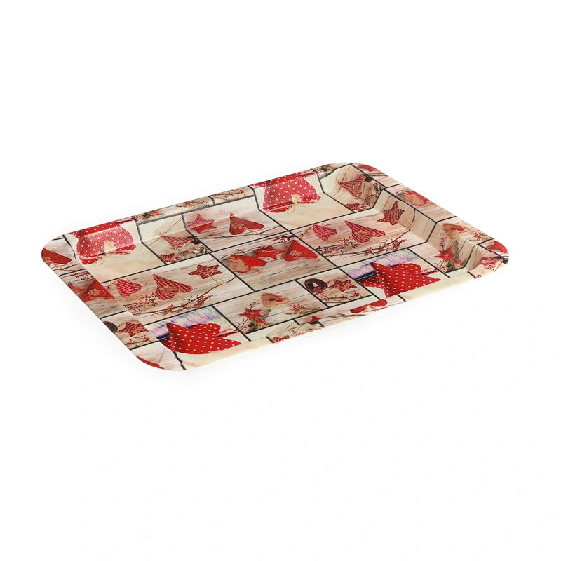 colored serving plastic tray large deep rectangular shallow tray full printing serving tray