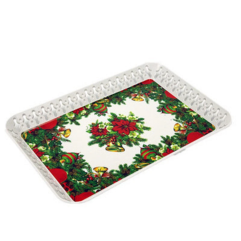 Hollow out and rectangular plastic tray printed food grade tray coffee series plastic trays