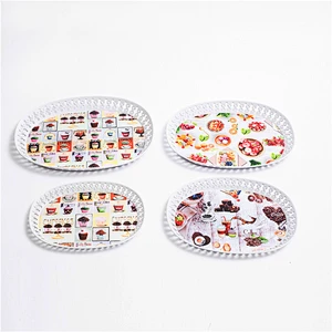 West design plastic tray wholesale oval serving plastic tray cheap  dinner charger plastic tray