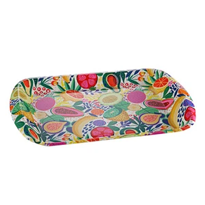 gift tray for christmas rectangular plastic handle tray printed flowers plastic tray